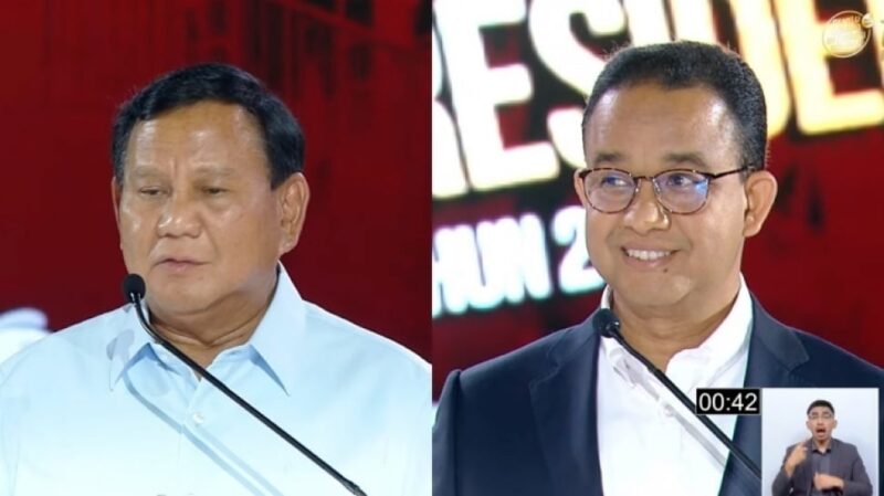 Prabowo dan Anies saat Debat Capres (Dok: Ist)